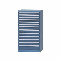 LISTA - 10 Drawer, 124 Compartment Bright Blue Steel Modular Storage Cabinet - Exact Tooling