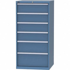 LISTA - 6 Drawer, 45 Compartment Bright Blue Steel Modular Storage Cabinet - Exact Tooling