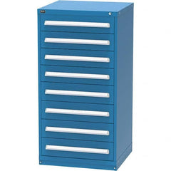 Vidmar - 8 Drawer, 124 Compartment Bright Blue Steel Modular Storage Cabinet - Exact Tooling