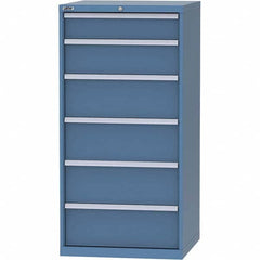 LISTA - 6 Drawer, 45 Compartment Bright Blue Steel Modular Storage Cabinet - Exact Tooling