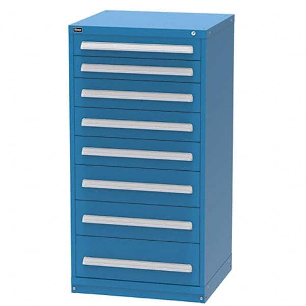 Vidmar - 8 Drawer Bright Blue Steel Modular Storage Cabinet - Exact Tooling