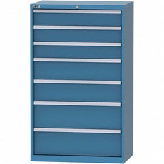 LISTA - 7 Drawer, 84 Compartment Bright Blue Steel Modular Storage Cabinet - Exact Tooling