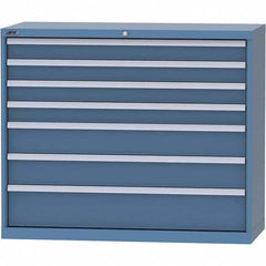 LISTA - 7 Drawer, 99 Compartment Bright Blue Steel Modular Storage Cabinet - Exact Tooling