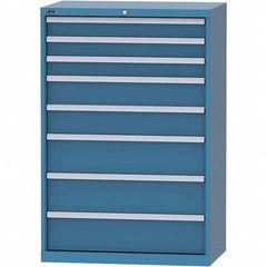 LISTA - 8 Drawer, 84 Compartment Bright Blue Steel Modular Storage Cabinet - Exact Tooling