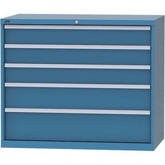 LISTA - 5 Drawer, 99 Compartment Bright Blue Steel Modular Storage Cabinet - Exact Tooling