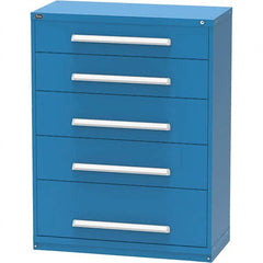 Vidmar - 5 Drawer, 45 Compartment Bright Blue Steel Modular Storage Cabinet - Exact Tooling