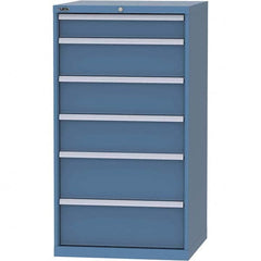 LISTA - 6 Drawer, 45 Compartment Bright Blue Steel Modular Storage Cabinet - Exact Tooling