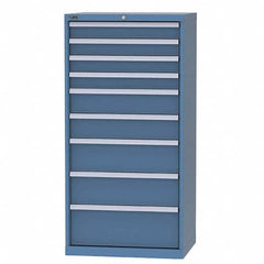LISTA - 8 Drawer, 124 Compartment Bright Blue Steel Modular Storage Cabinet - Exact Tooling
