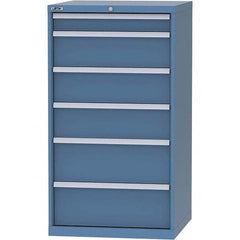 LISTA - 6 Drawer, 45 Compartment Bright Blue Steel Modular Storage Cabinet - Exact Tooling