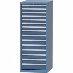 LISTA - 15 Drawer, 99 Compartment Bright Blue Steel Modular Storage Cabinet - Exact Tooling