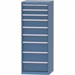 LISTA - 9 Drawer, 84 Compartment Bright Blue Steel Modular Storage Cabinet - Exact Tooling