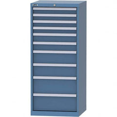 LISTA - 10 Drawer, 84 Compartment Bright Blue Steel Modular Storage Cabinet - Exact Tooling