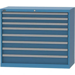 LISTA - 8 Drawer, 84 Compartment Bright Blue Steel Modular Storage Cabinet - Exact Tooling