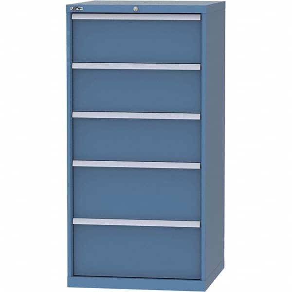 LISTA - 5 Drawer, 45 Compartment Bright Blue Steel Modular Storage Cabinet - Exact Tooling