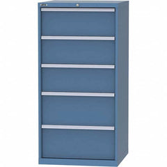 LISTA - 5 Drawer, 45 Compartment Bright Blue Steel Modular Storage Cabinet - Exact Tooling