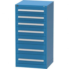 Vidmar - 7 Drawer Bright Blue Steel Modular Storage Cabinet - Exact Tooling