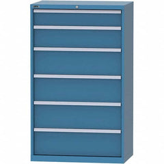 LISTA - 6 Drawer, 84 Compartment Bright Blue Steel Modular Storage Cabinet - Exact Tooling