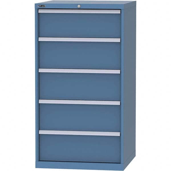 LISTA - 5 Drawer, 45 Compartment Bright Blue Steel Modular Storage Cabinet - Exact Tooling