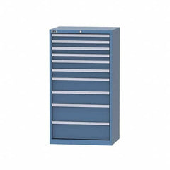 LISTA - 8 Drawer, 124 Compartment Bright Blue Steel Modular Storage Cabinet - Exact Tooling