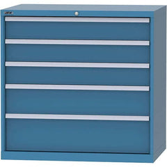 LISTA - 4 Drawer, 99 Compartment Bright Blue Steel Modular Storage Cabinet - Exact Tooling