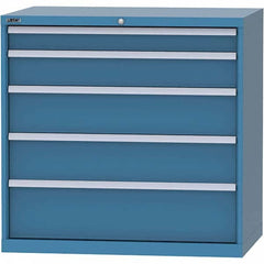 LISTA - 5 Drawer, 99 Compartment Bright Blue Steel Modular Storage Cabinet - Exact Tooling