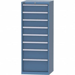 LISTA - 8 Drawer, 84 Compartment Bright Blue Steel Modular Storage Cabinet - Exact Tooling