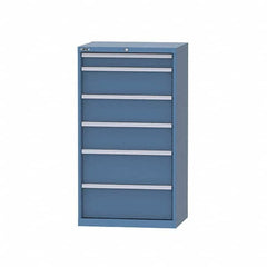 LISTA - 10 Drawer, 124 Compartment Bright Blue Steel Modular Storage Cabinet - Exact Tooling
