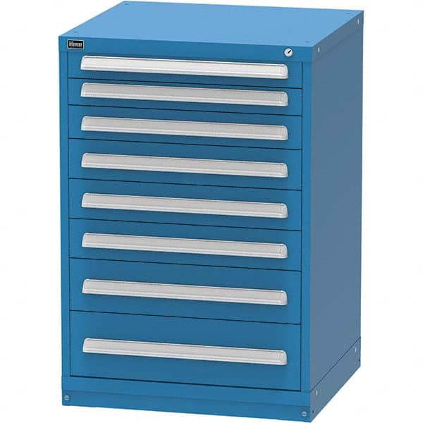 Vidmar - 8 Drawer Bright Blue Steel Modular Storage Cabinet - Exact Tooling