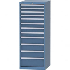 LISTA - 12 Drawer, 99 Compartment Bright Blue Steel Modular Storage Cabinet - Exact Tooling
