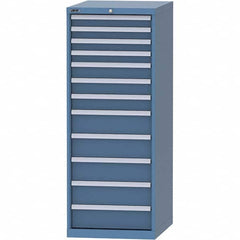 LISTA - 12 Drawer, 99 Compartment Bright Blue Steel Modular Storage Cabinet - Exact Tooling