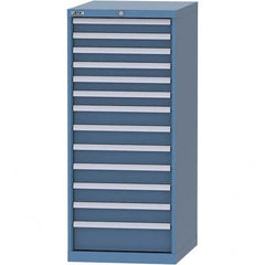 LISTA - 13 Drawer, 99 Compartment Bright Blue Steel Modular Storage Cabinet - Exact Tooling