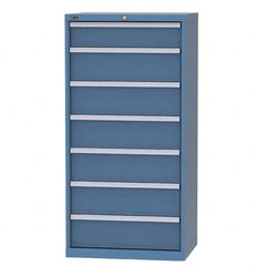 LISTA - 6 Drawer, 124 Compartment Bright Blue Steel Modular Storage Cabinet - Exact Tooling