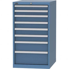 LISTA - 8 Drawer, 99 Compartment Bright Blue Steel Modular Storage Cabinet - Exact Tooling