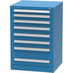 Vidmar - 8 Drawer, 124 Compartment Bright Blue Steel Modular Storage Cabinet - Exact Tooling
