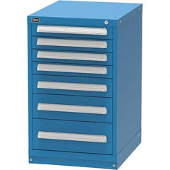 Vidmar - 7 Drawer, 45 Compartment Bright Blue Steel Modular Storage Cabinet - Exact Tooling