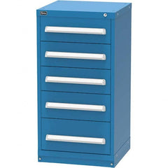 Vidmar - 5 Drawer Bright Blue Steel Modular Storage Cabinet - Exact Tooling