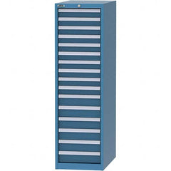 LISTA - 16 Drawer, 45 Compartment Bright Blue Steel Modular Storage Cabinet - Exact Tooling