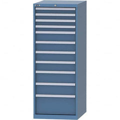 LISTA - 11 Drawer, 99 Compartment Bright Blue Steel Modular Storage Cabinet - Exact Tooling