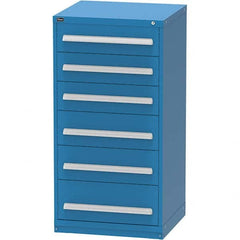 Vidmar - 6 Drawer Bright Blue Steel Modular Storage Cabinet - Exact Tooling