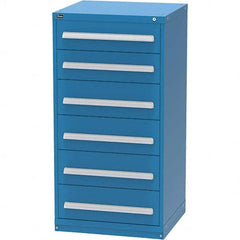 Vidmar - 6 Drawer Bright Blue Steel Modular Storage Cabinet - Exact Tooling