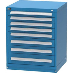 Vidmar - 8 Drawer, 344 Compartment Bright Blue Steel Modular Storage Cabinet - Exact Tooling