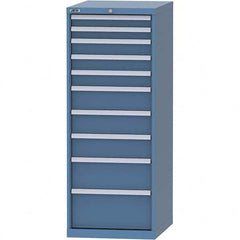 LISTA - 10 Drawer, 99 Compartment Bright Blue Steel Modular Storage Cabinet - Exact Tooling