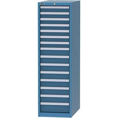 LISTA - 15 Drawer, 45 Compartment Bright Blue Steel Modular Storage Cabinet - Exact Tooling