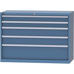 LISTA - 5 Drawer, 99 Compartment Bright Blue Steel Modular Storage Cabinet - Exact Tooling