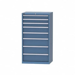 LISTA - 6 Drawer, 124 Compartment Bright Blue Steel Modular Storage Cabinet - Exact Tooling