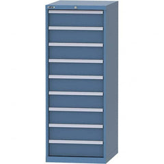 LISTA - 9 Drawer, 99 Compartment Bright Blue Steel Modular Storage Cabinet - Exact Tooling
