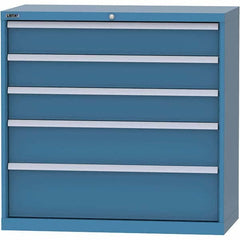 LISTA - 4 Drawer, 84 Compartment Bright Blue Steel Modular Storage Cabinet - Exact Tooling