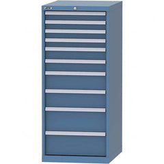 LISTA - 10 Drawer, 99 Compartment Bright Blue Steel Modular Storage Cabinet - Exact Tooling