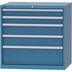 LISTA - 5 Drawer, 84 Compartment Bright Blue Steel Modular Storage Cabinet - Exact Tooling