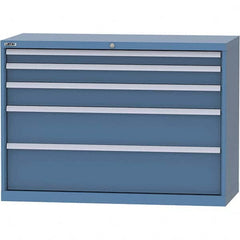 LISTA - 5 Drawer, 99 Compartment Bright Blue Steel Modular Storage Cabinet - Exact Tooling
